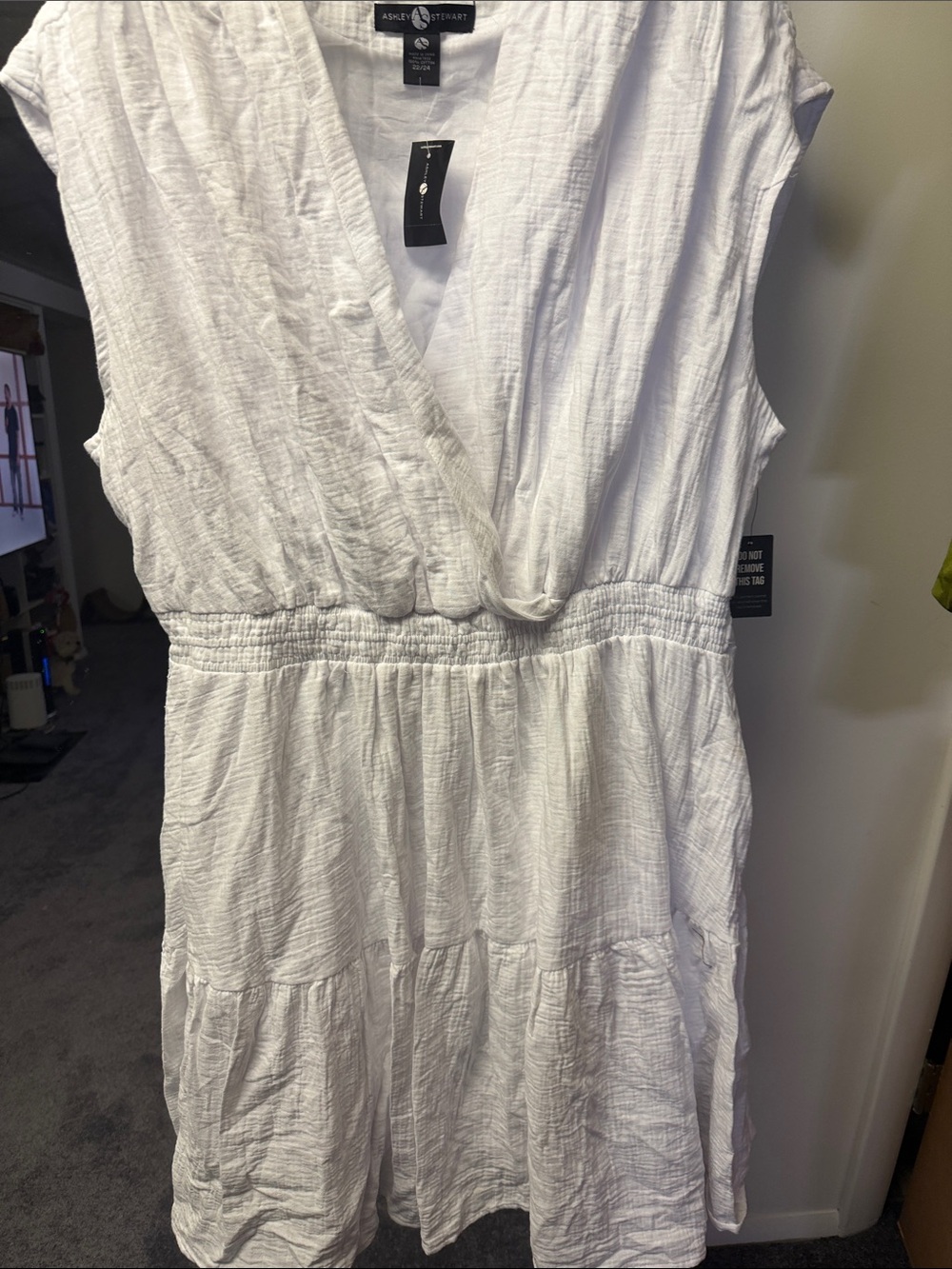 Ashley Stewart White Lightweight Textured dress - Picture 3 of 3